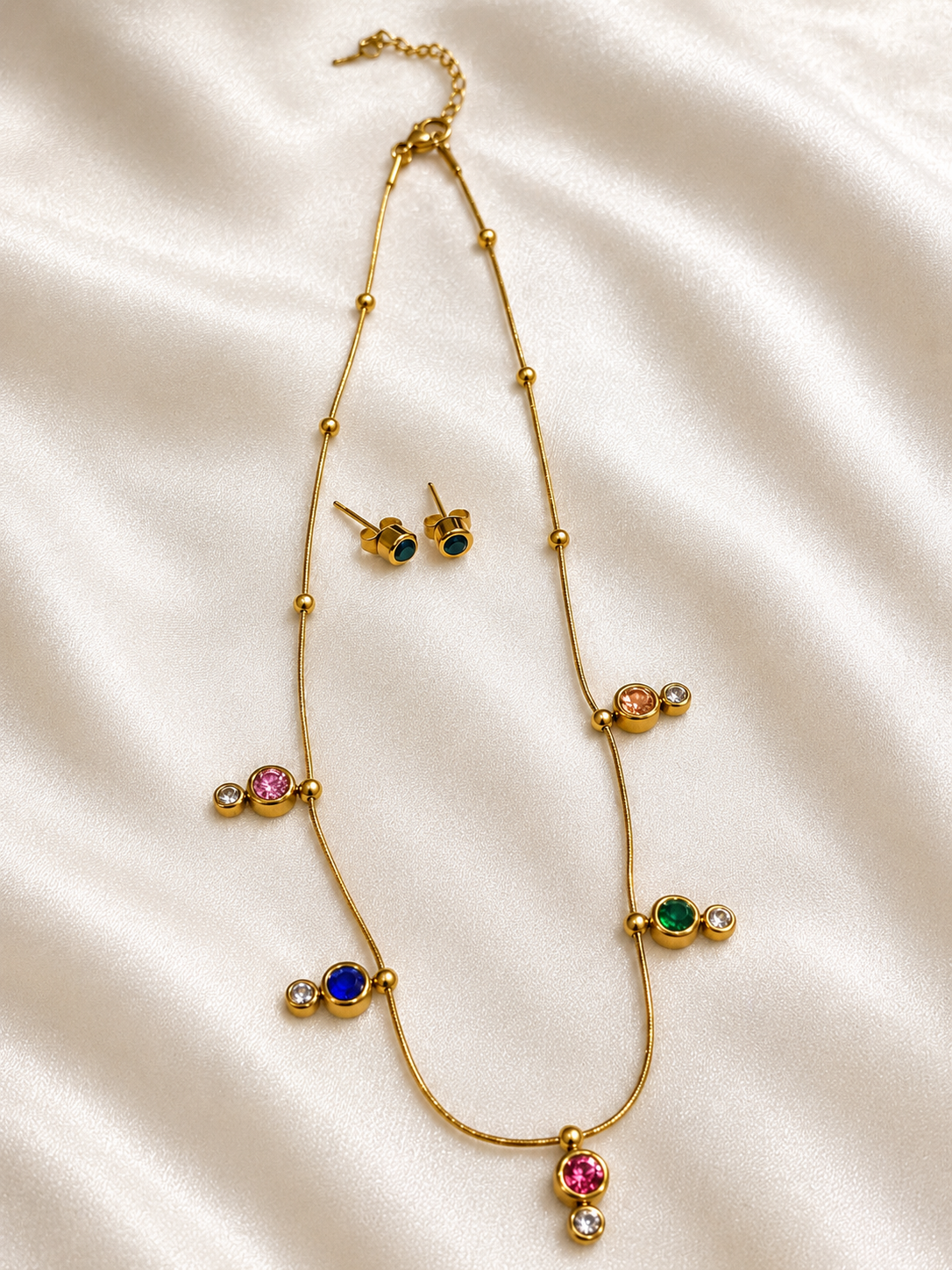 DUAL STONE MULTI NECKLACE
