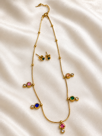 DUAL STONE MULTI NECKLACE