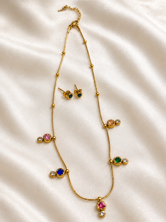 DUAL STONE MULTI NECKLACE