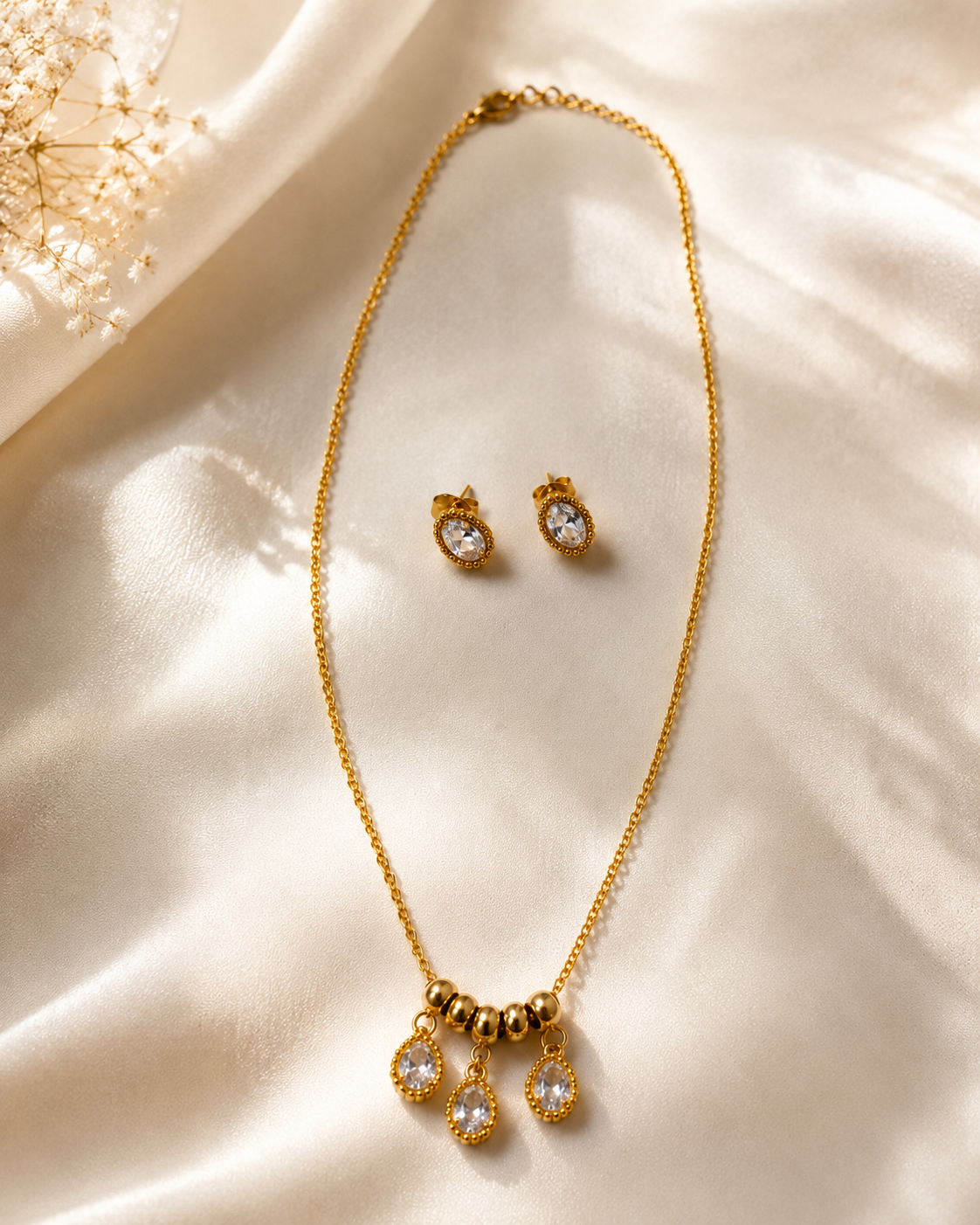 TRIO STONE PENDANT SET