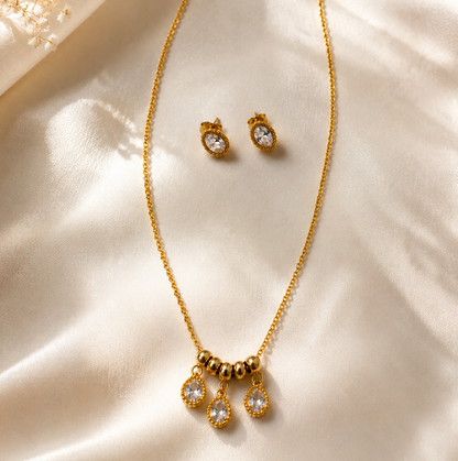 TRIO STONE PENDANT SET