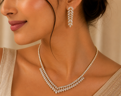 Crystal Crown Necklace Set