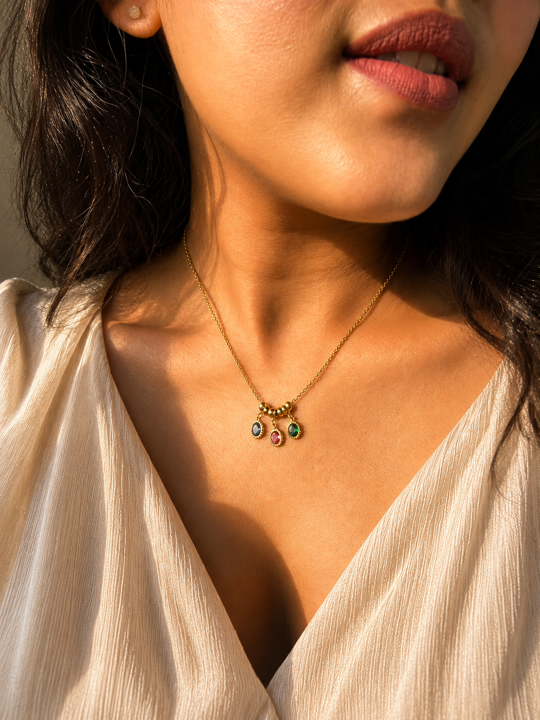 TRIO GEM PENDANT SET