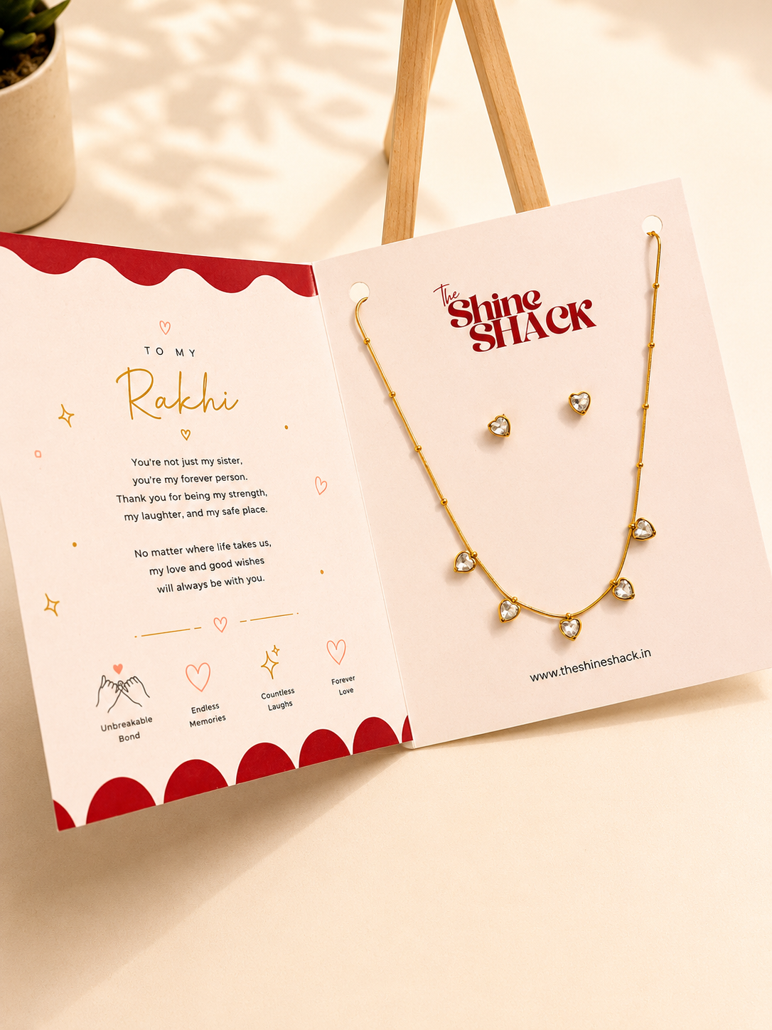 HEART CHARM RAKHI CARD